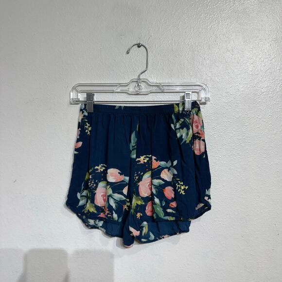 Navy Floral 2-Piece Shorts Set Sz S - Picture 6 of 10